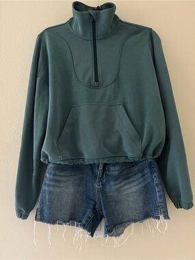 Lululemon brushed softstream ribbed half zip jasper